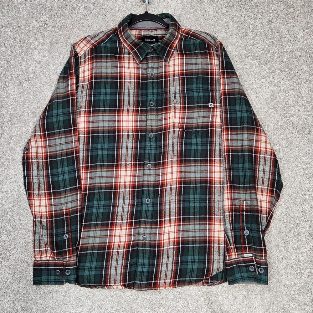 MARMOT Men's Fairfax lightweight Flannel shirt Mens‎ Large green red plaid